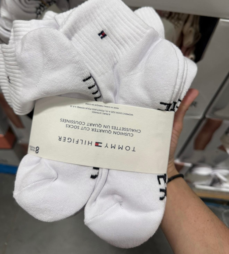 Tommy Women’s Cushion Quarter Cut Socks (White)