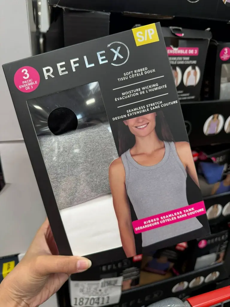 Reflex 3 Pack Ribbed Seamless Tank (Black/Grey/White, Small)
