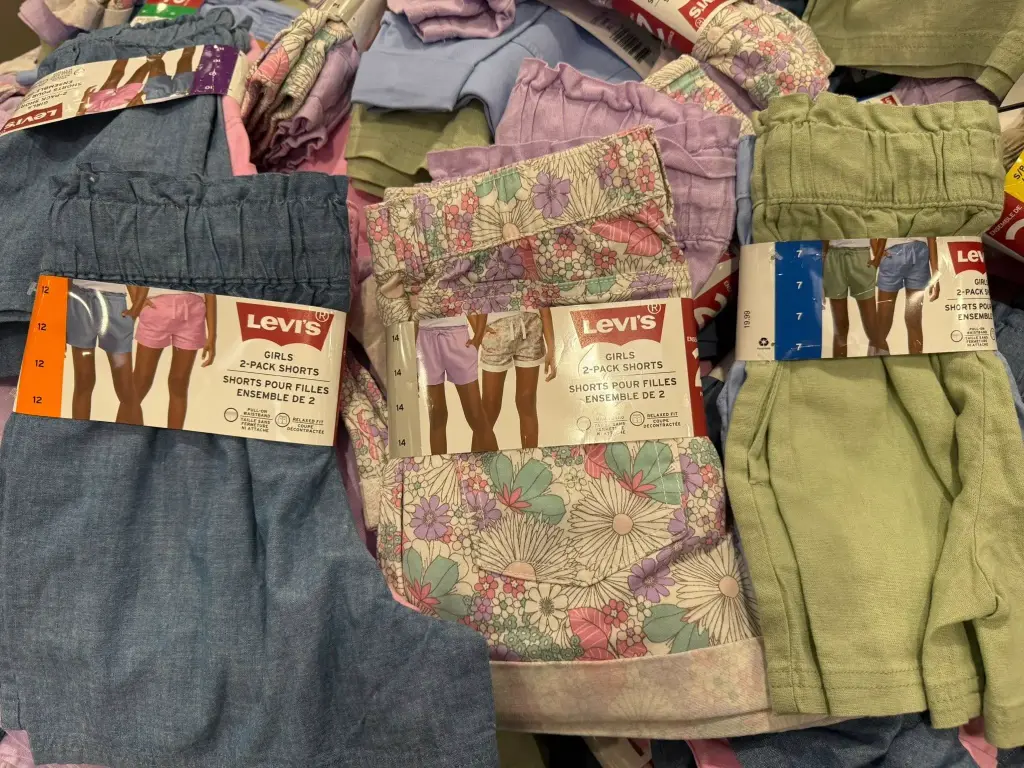 Levi's Shorts Kids 2pcs (Denim Blue/Pink, 7)