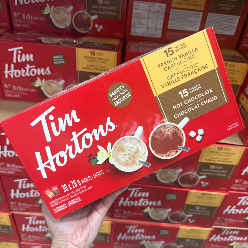 Tim Hortons 30 sachets (French Vanilla & Hot Chocolate)