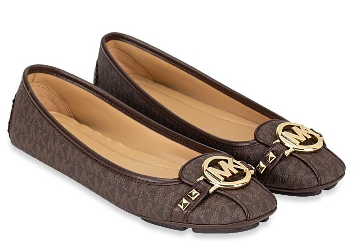 MK Fulton Studded Logo Moccasin (Brown, 5.5)