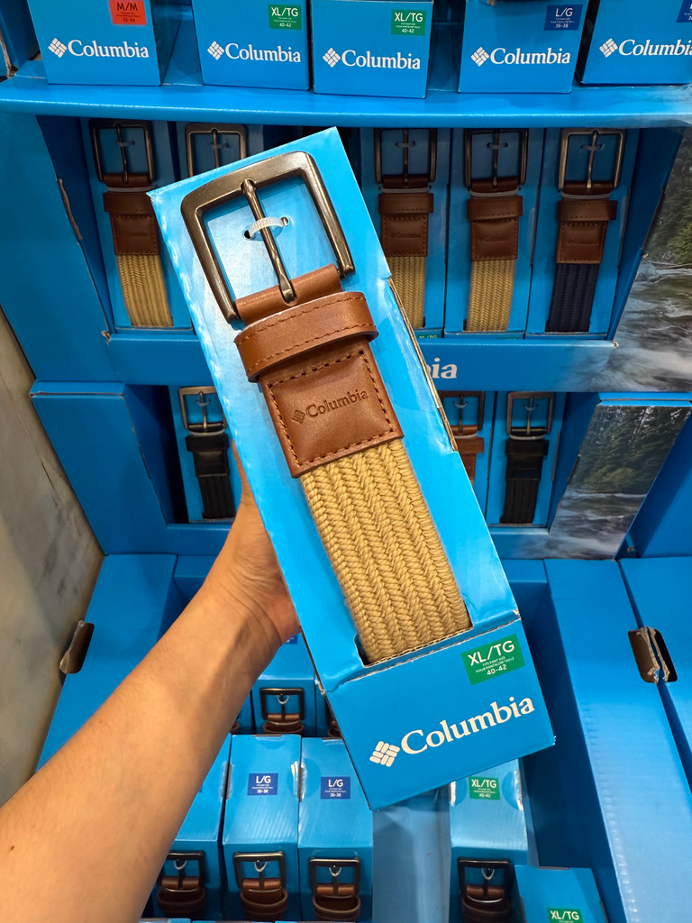 Columbia Men’s Comfort Stretch Belt with Leather Trim