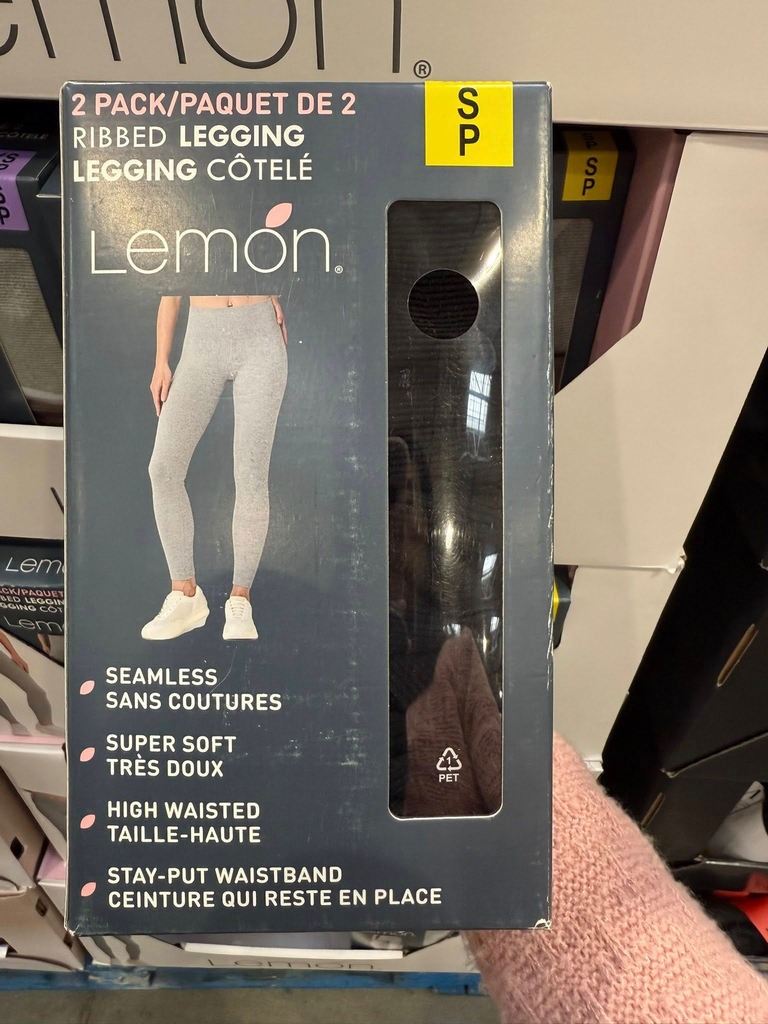 Lemon Ribbed Legging 2pack (Black, Small)