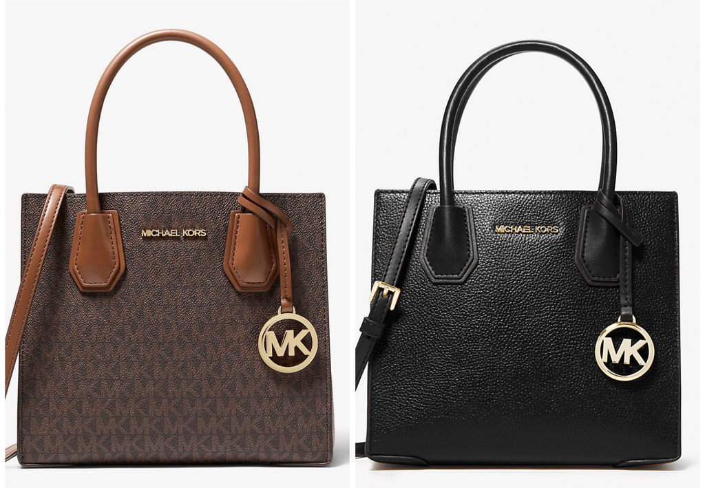 MK Mercer Medium Logo and Leather Crossbody Bag (Black)