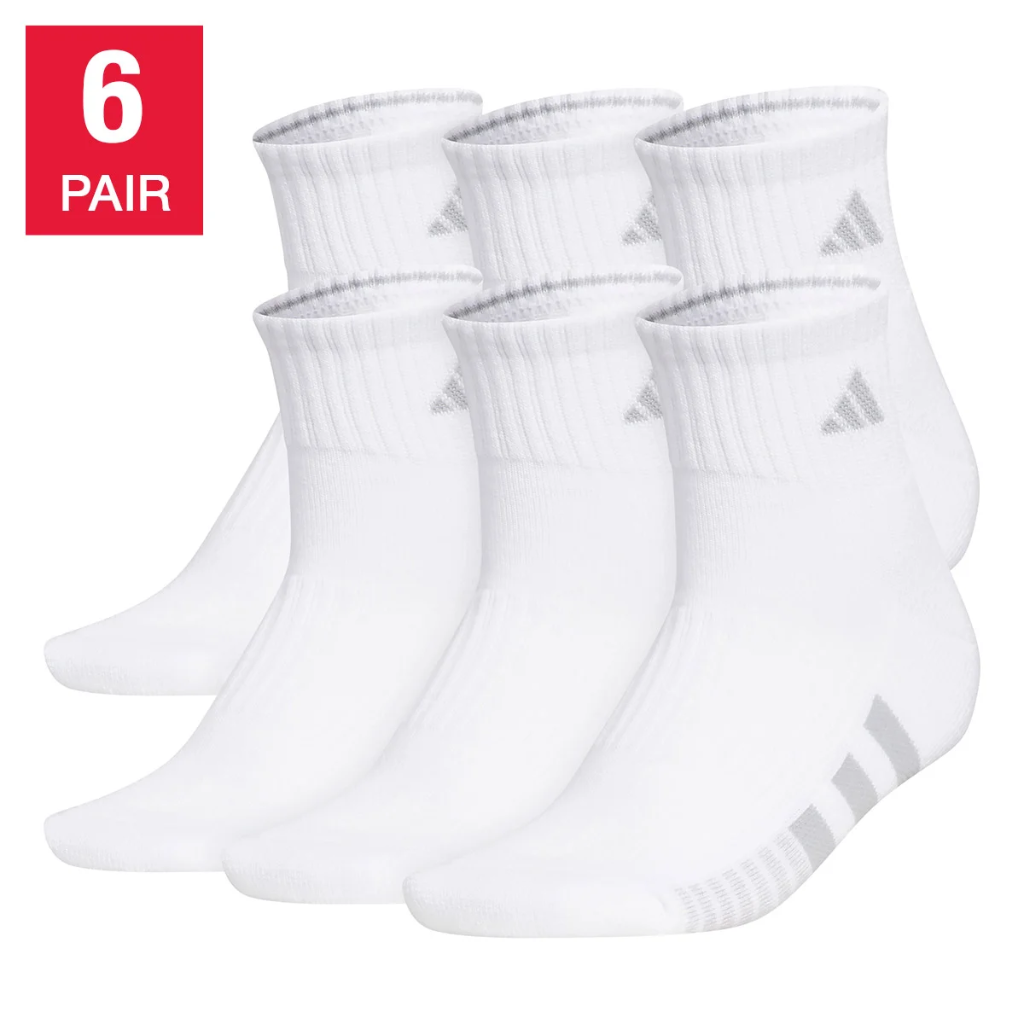Adidas Women’s Cushioned Quarter Socks (White)